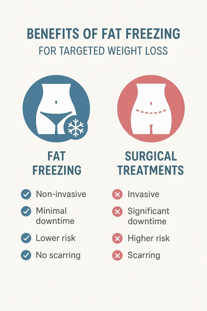 graphic showing the benefits of fat freezing Sudbury